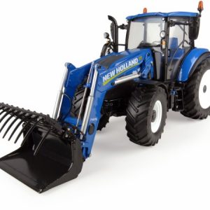 tracteur agricole bleu avec pelle avant