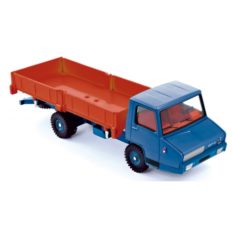 vieux camion bleu avec benne rouge