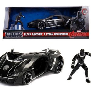 voiture de sport noire avec figurine