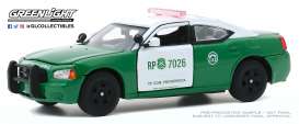 voiture de police verte et blanche