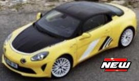 voiture française de sport noire et jaune