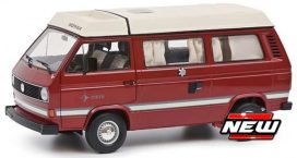 vieix minibus mobilhome rouge avec toit blanc