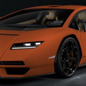 voiture de sport coupe orange italienne