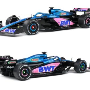 voiture de course formule 1 rose et bleu