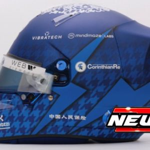 casque de pilote de formule 1 bleu