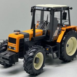 vieux tracteur agricole orange et blanc