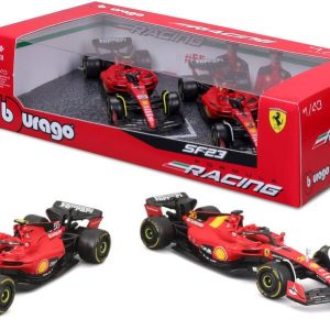 set de 2 voiture de courses formule 1 rouge