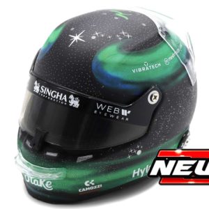 casque de pilote de course vert et noir