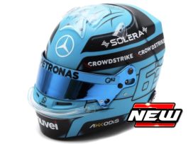 casque de pilote de formule 1 bleu