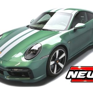 voiture allemande de sport coupe verte et blanche