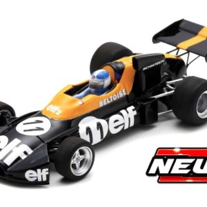 vieille voiture de course jaune et bleu