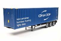 remorque container camion bleu