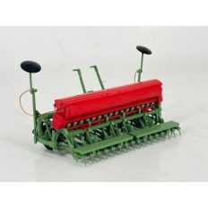 semoir agricole vert et rouge