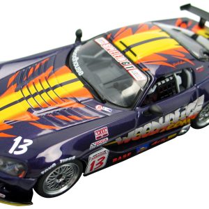 voiture de course americaine mauve et jaune