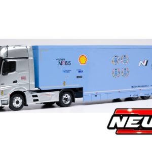 camion de transport de voiture de course gris