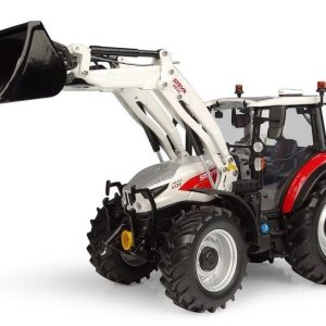 gros tracteur agricole rouge et blanc