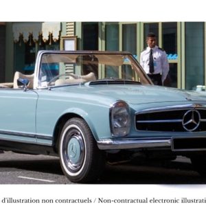 vieille voiture allemande cabriolet bleu