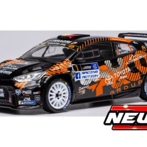 petite voiture de rallye orange et noire