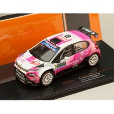 voiture de rallye rose et blanche