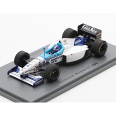 vieille voiture de course formule 1 blanche et bleu