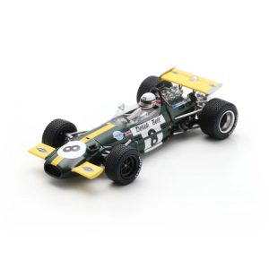 vieille voiture de course formule 1 vert et jaune