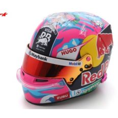 casque de pilote de course formule 1 rose