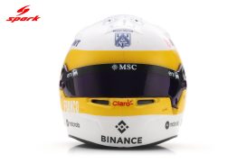 casque de pilote de course formule 1 jaune et blanc