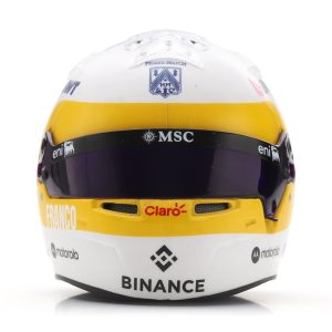 casque de pilote de course formule 1 jaune et blanc