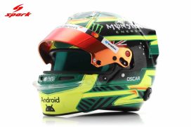 casque de pilote de course formule 1 vert