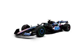 voiture de course formule 1 bleu et rose