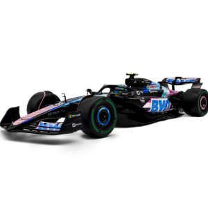 voiture de course formule 1 bleu et rose