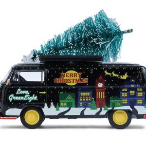 vieux minibus noire de noel