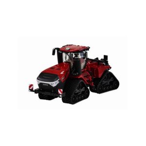 gros tracteur agricole rouge sur chenille